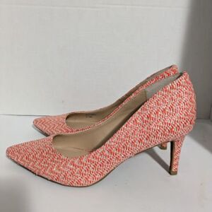 ALFANI Women's Red Woven Padded Jeules Pointed Toe Stiletto Slip On Pumps 8 M